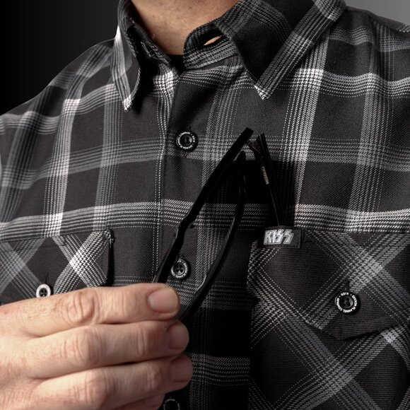 DIXXON x KISS- DRESSED TO KILL- Collab Limited Edition Flannel Shirt - Men's M - Picture 4 of 11